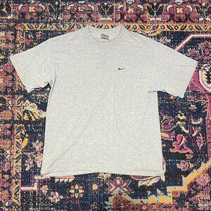 Vintage 90s Nike Mini Swoosh T-Shirt Gray Mens Large‎ Gray Tag